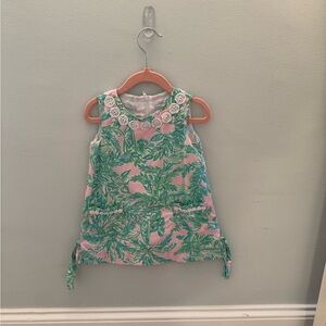 Lily Pulitzer Size 2T Floral Green and Pink Kids Dress